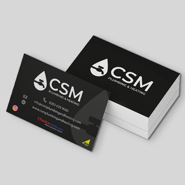 Business card for plumbing company example