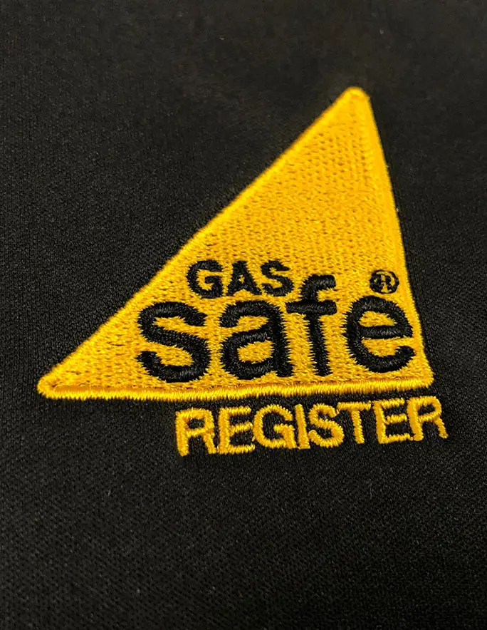 Example of gas safe logo stitched