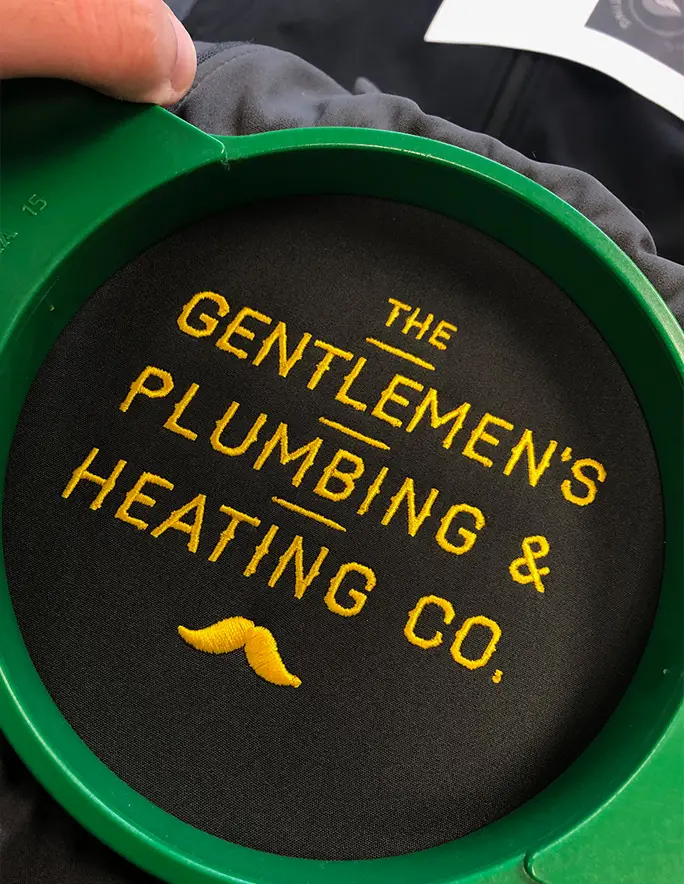 Example of stitched logo in loop