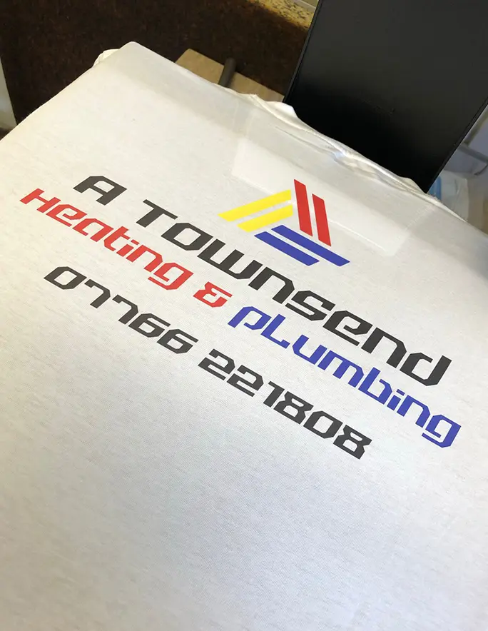 Printed T-shirt Example Plumbing Company
