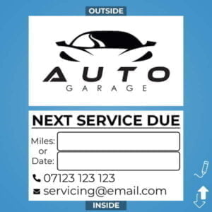 Custom Branded MOT Service Stickers