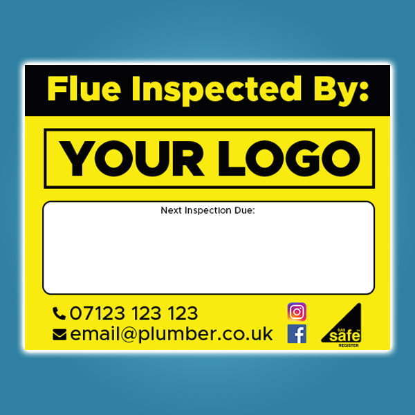 Flue Inspection Stickers with Company Details