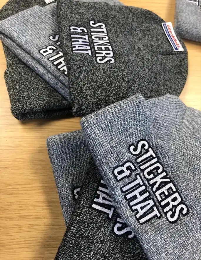Branded Beanies with Stickers and That