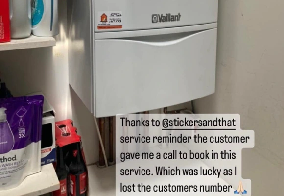 Service Sticker Comments from A Heating Engineer