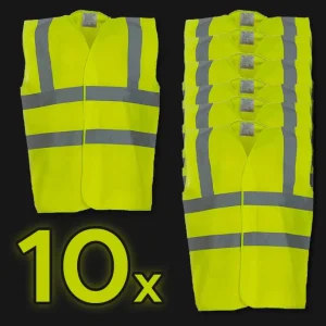pack of 10x hi vis jackets with logo