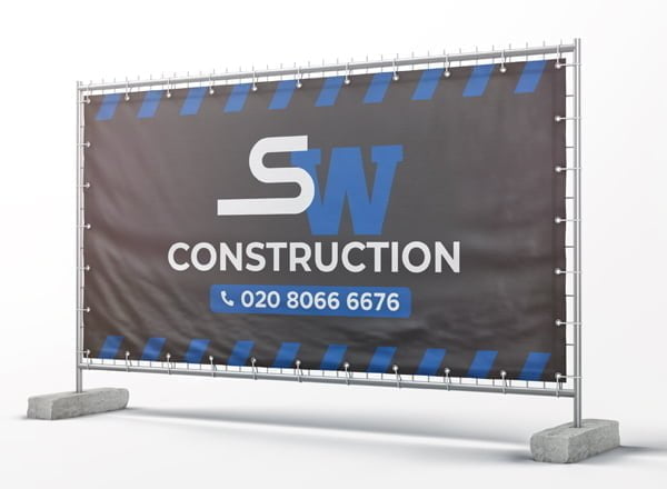 Heras banner example for construction company