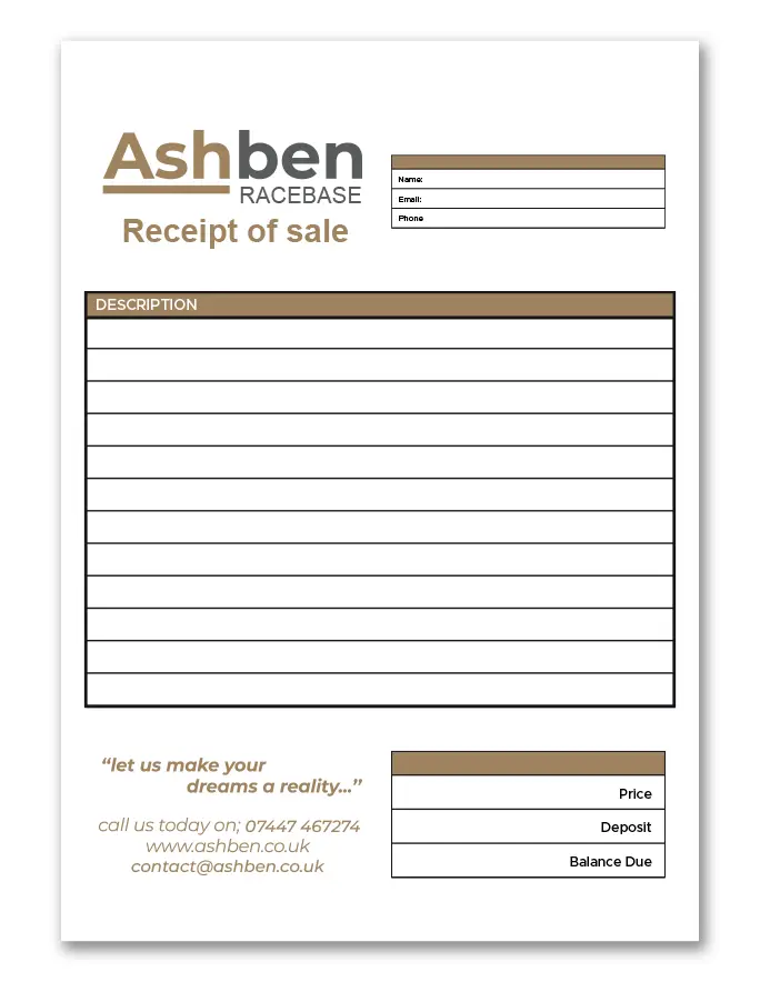 Duplicate pad invoice example 3